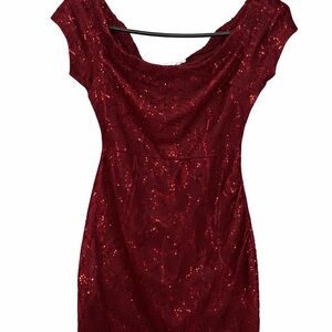 Bailey Blue Burgundy Sequin Mini Dress